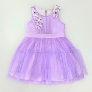 Hannah Banana lavender dress w/realistic flower detail and sparkly tulle bottom
